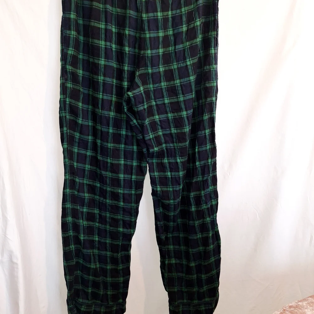 J. Crew Men's Black and Green Plaid Joggers - Picture 2 of 4